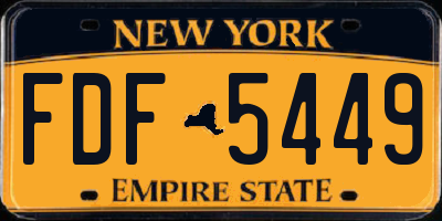 NY license plate FDF5449