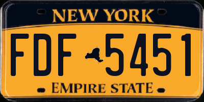 NY license plate FDF5451