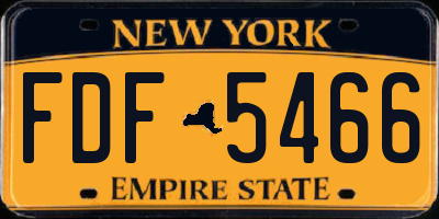 NY license plate FDF5466