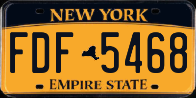 NY license plate FDF5468
