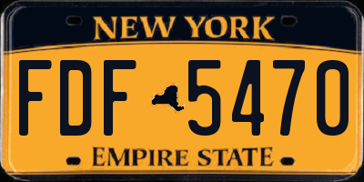 NY license plate FDF5470