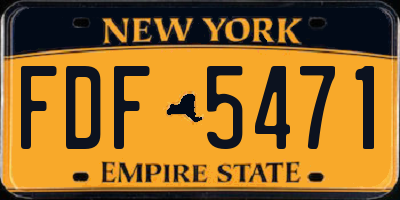 NY license plate FDF5471