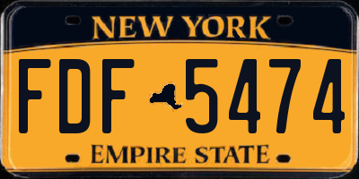 NY license plate FDF5474