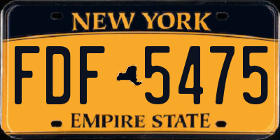 NY license plate FDF5475