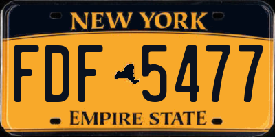 NY license plate FDF5477