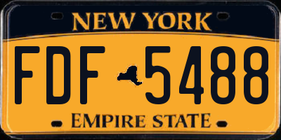 NY license plate FDF5488