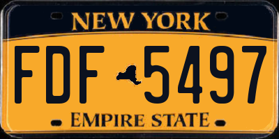 NY license plate FDF5497