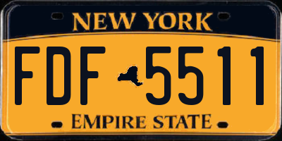 NY license plate FDF5511