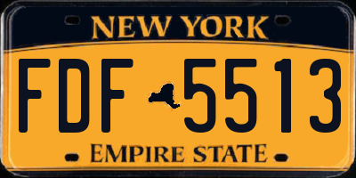 NY license plate FDF5513