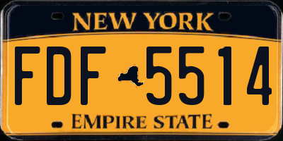 NY license plate FDF5514