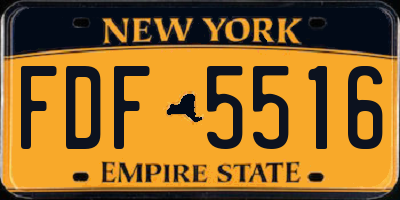 NY license plate FDF5516