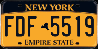 NY license plate FDF5519