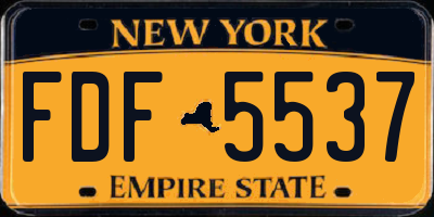 NY license plate FDF5537