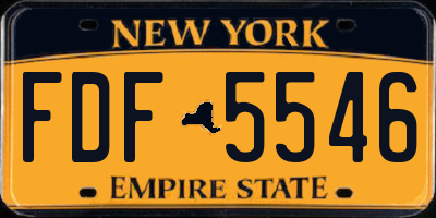 NY license plate FDF5546