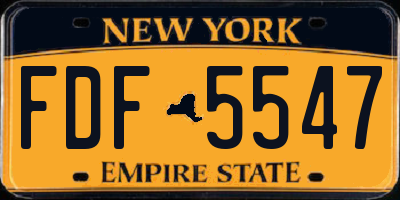 NY license plate FDF5547