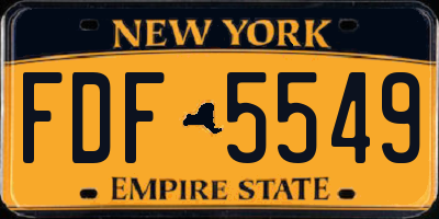 NY license plate FDF5549