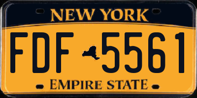 NY license plate FDF5561