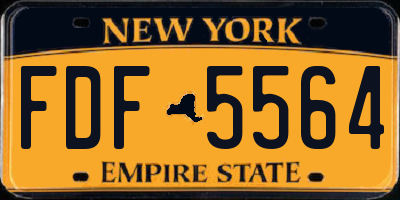 NY license plate FDF5564