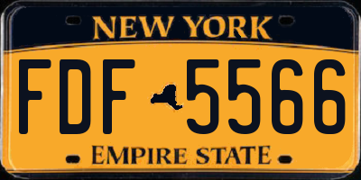 NY license plate FDF5566
