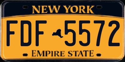 NY license plate FDF5572