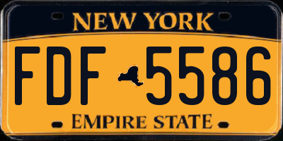 NY license plate FDF5586