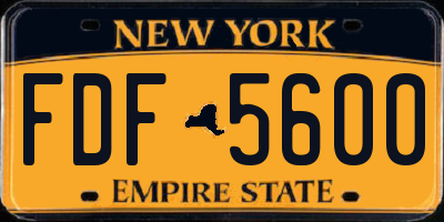 NY license plate FDF5600