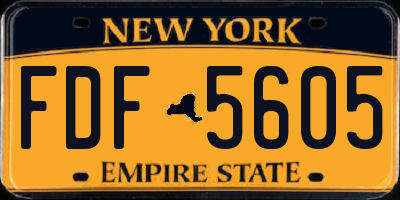NY license plate FDF5605