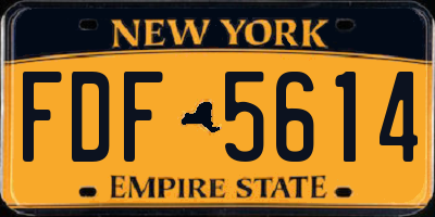 NY license plate FDF5614
