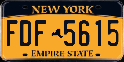 NY license plate FDF5615