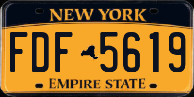 NY license plate FDF5619