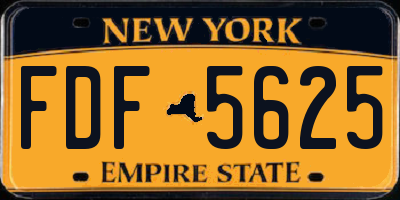 NY license plate FDF5625