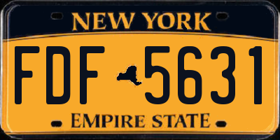 NY license plate FDF5631