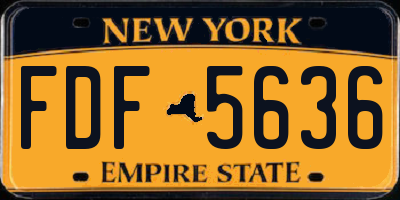 NY license plate FDF5636