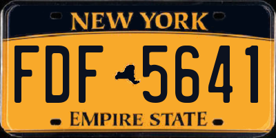 NY license plate FDF5641