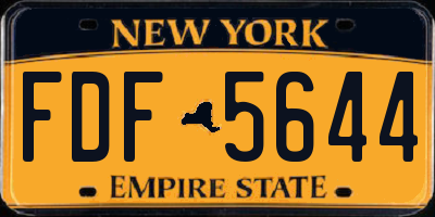 NY license plate FDF5644