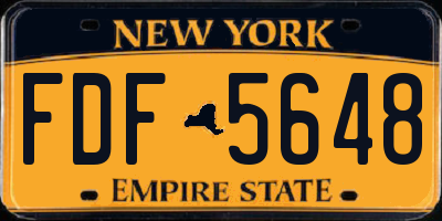 NY license plate FDF5648