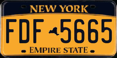 NY license plate FDF5665