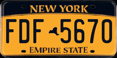 NY license plate FDF5670