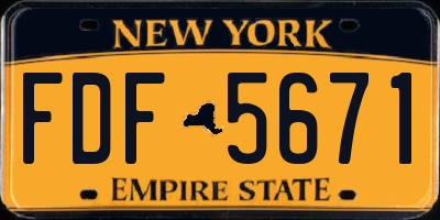 NY license plate FDF5671