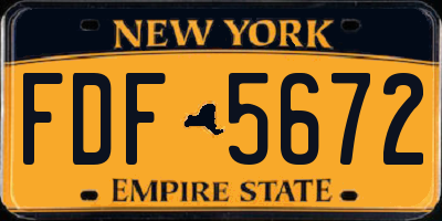 NY license plate FDF5672