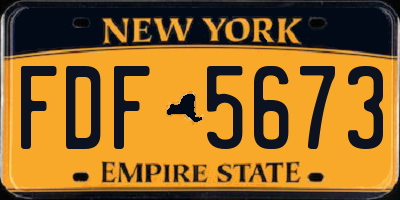 NY license plate FDF5673