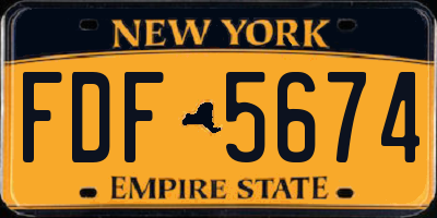 NY license plate FDF5674