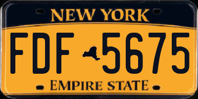 NY license plate FDF5675