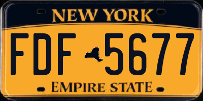 NY license plate FDF5677