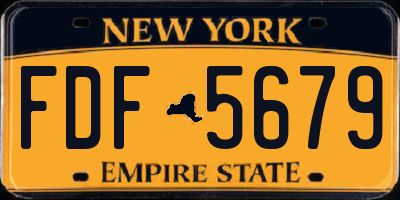 NY license plate FDF5679