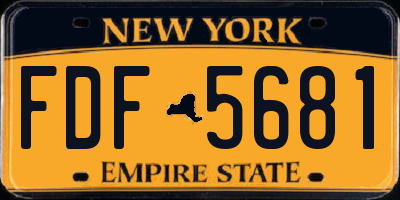 NY license plate FDF5681