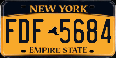 NY license plate FDF5684