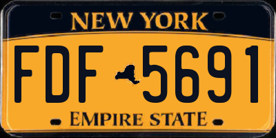 NY license plate FDF5691