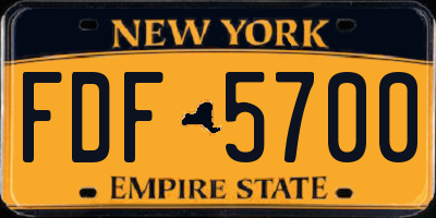 NY license plate FDF5700