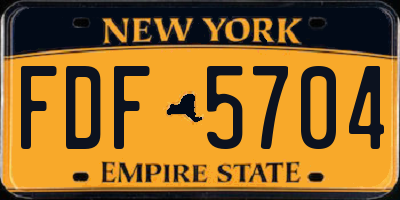 NY license plate FDF5704